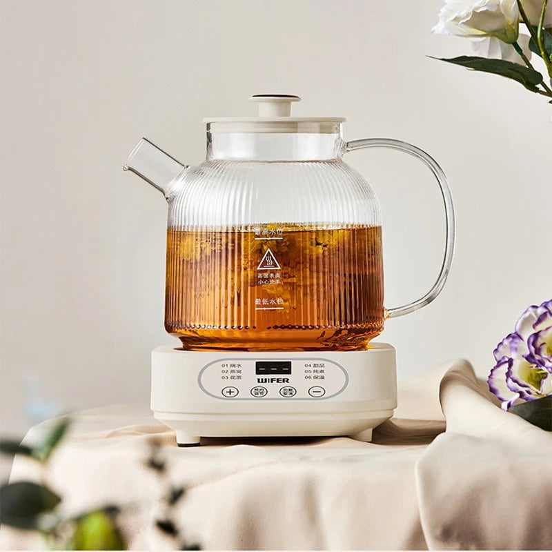Glass Electric Herbal Tea Kettle Automatic Temperature-Control Flower