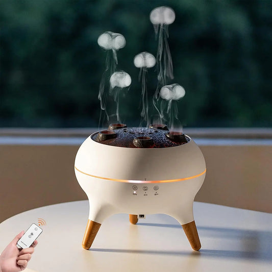 3D Simulated Flame Aromatherapy Diffuser Timing Jellyfish Spray Dynami