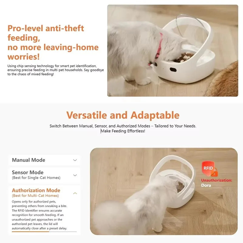 Smart Pet Feeder Automatic Cat Feeder With WIFI App Control Sensor Rec