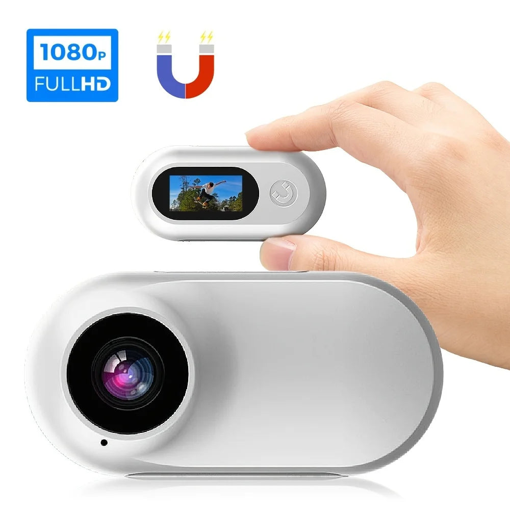 HD Smart Thumb Camera with Magnetic Rotating Mount Outdoor